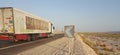 Heavy truck crossing the Egyptian arid land